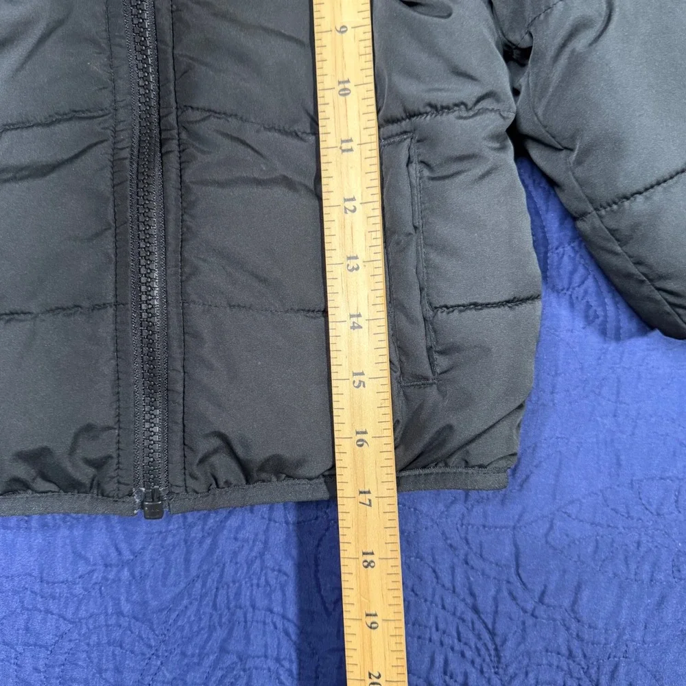 Old Navy Toddler 3T Reversible Puffer Jacket Black Sherpa Fleece Hooded Coat